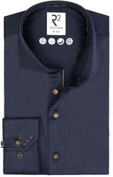 R2 Amsterdam Overhemd Lange Mouw R2 Overhemd Fine Twill Navy