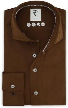 R2 Amsterdam Overhemd Lange Mouw R2 Overhemd Knitted Bruin