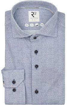 R2 Amsterdam Overhemd Lange Mouw R2 Overhemd Knitted Sorona Blauw