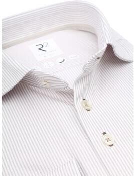 R2 Amsterdam Overhemd Lange Mouw R2 Overhemd Knitted Stripes Beige