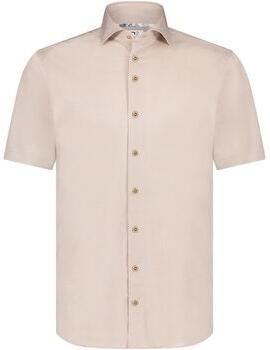 R2 Amsterdam Overhemd Lange Mouw R2 Overhemd Korte Mouwen Knitted Piqué Beige