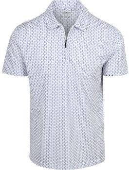R2 Amsterdam Polo Shirt Korte Mouw Half Zip Polo Wit Print