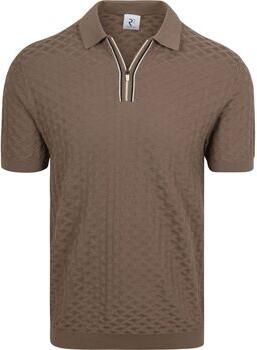 R2 Amsterdam Polo Shirt Korte Mouw Knitted Polo Bruin