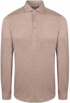 R2 Amsterdam Polo Shirt Lange Mouw R2 Camicia Polo Jersey Beige