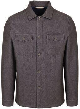 R2 Amsterdam Sweater R2 Overshirt Button Herringbone Brown