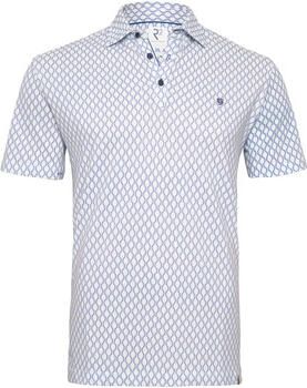 R2 Amsterdam T-shirt Piqué Polo Wheel Track Print Blauw