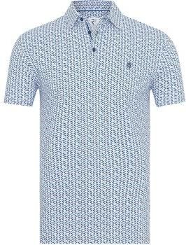 R2 Amsterdam T-shirt Polo Piqué Print Blauw