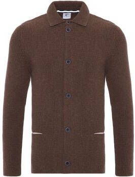 R2 Amsterdam Sweater R2 Cardigan Merino Wol Bruin