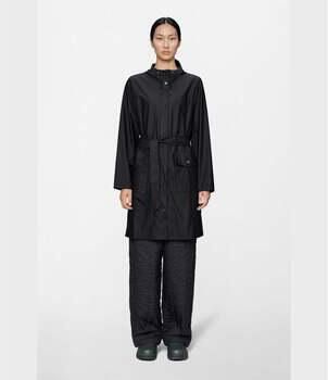 Rains Mantel Curve Long Jacket W3 Negro