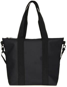 Rains Zwarte Waterdichte Tote Tas met Patina Afwerking Black Unisex