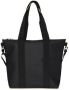 Rains Zwarte Waterdichte Tote Tas met Patina Afwerking Black Unisex - Thumbnail 1