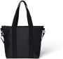 Rains Zwarte Waterdichte Tote Tas met Patina Afwerking Black Unisex - Thumbnail 3