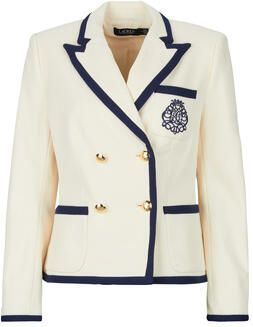 Lauren Ralph Lauren Dubbelrijig kort colbert van katoenmix met logo-stitching - Foto 3