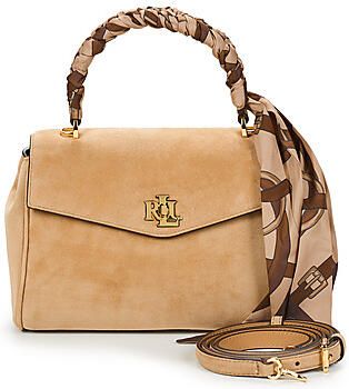 Lauren Ralph Lauren Kleine satchel van kalfsnappaleder met doekdetail model 'FARRAH' - Foto 4