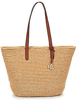 Lauren Ralph Lauren Shopper van stro met logo-applicatie - Foto 3