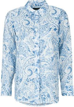 Lauren Ralph Lauren relaxed fit linnen blouse van puur linnen met all-over motief - Foto 3