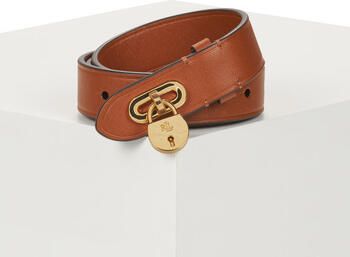Ralph Lauren Leren riem met hangslot Brown Dames