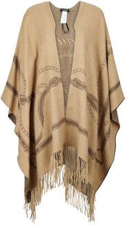 Lauren Ralph Lauren Poncho van wol met franjesrand - Foto 4