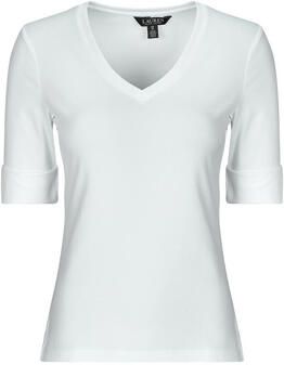 Lauren Ralph Lauren T-shirt met geribde V-hals model 'JUDY'