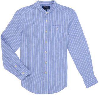 Polo Ralph Lauren Teens Relaxed fit linnen overhemd met opstaande kraag model 'POSTBOY'