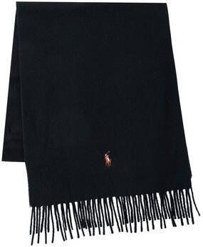 Polo Ralph Lauren Zwarte kenmerkende wollen sjaal Zwart