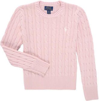 Polo Ralph Lauren Teens Gebreide pullover met kabelpatroon en ronde hals