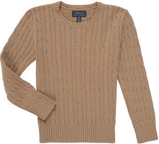 Polo Ralph Lauren Teens Gebreide pullover met kabelpatroon en ronde hals