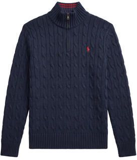 Polo Ralph Lauren Teens Gebreide pulllover met opstaande kraag en ritssluiting