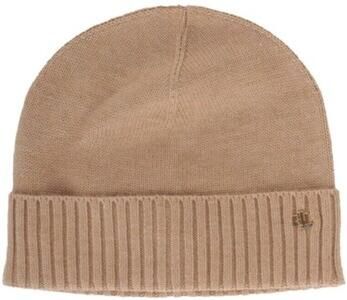 Ralph Lauren Kameel Wollen Blend Beanie Muts Brown Dames