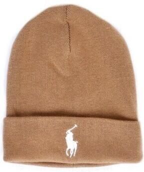 Ralph Lauren Geborduurde Logo Knit Beanie Brown Heren