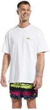 Reebok Sport T-shirt Korte Mouw T-shirt Blanc avec graphismes Smiley - Foto 1