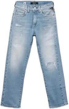 Replay slim fit jeans light blue denim Blauw Effen 128