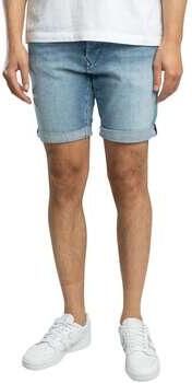 Replay Korte tapered fit jeans met knoop- en ritssluiting