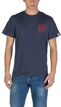 Replay Korte mouw katoenen T-shirt collectie Blue Heren