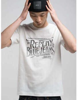 Replay Katoenen T-shirt korte mouwen lente zomer White Heren - Foto 4