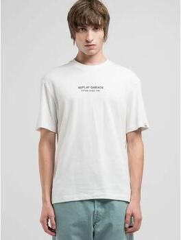 Replay Grafische Print Ronde Hals T-shirt White Heren