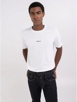 Replay Wit Effen Ronde Hals T-Shirt Mannen White Heren