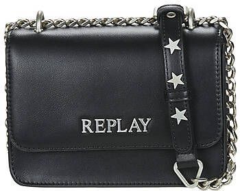 Replay Zwarte schoudertas met clipsluiting Black Dames