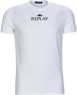 Replay Witte T-shirt Collectie Herfst Winter 2023 2024 White Heren