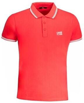 Cavalli Class Rode katoenen poloshirt met borduurwerk Orange Heren