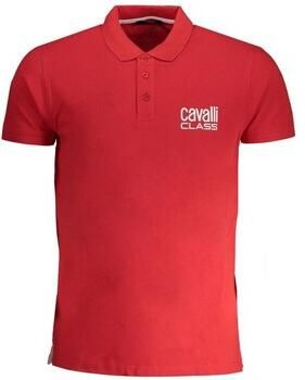 Cavalli Class Rood Katoenen Poloshirt met Korte Mouwen en Knopen Red Heren - Foto 2