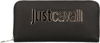 Just Cavalli Damesportemonnee met metalen letters Black Dames