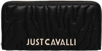 Just Cavalli Zebra Patroon Portemonnee met Metalen Logo Black Dames