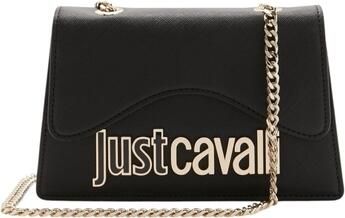 Just Cavalli Zwarte schoudertas met tweekleurig logo Black Dames