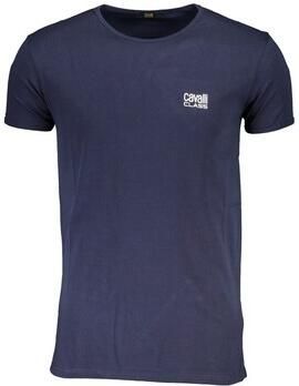Cavalli Class Blauw Katoenen Bedrukt Logo T-Shirt Blue Heren - Foto 2