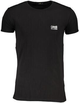 Cavalli Class Korte Mouw T-Shirt Zwart Mannen Logo Print Black Heren
