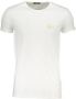 Cavalli Class Wit Katoenen Bedrukt Logo T-Shirt White Heren - Thumbnail 1