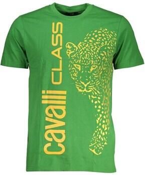 Cavalli Class Groene Katoenen Logo Print T-shirt Green Heren - Foto 6