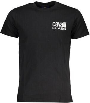 Cavalli Class Zwart Katoenen T-shirt met Print Logo Black Heren - Foto 3