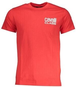 Cavalli Class Rode T-shirt met korte mouwen en logo Red Heren - Foto 5